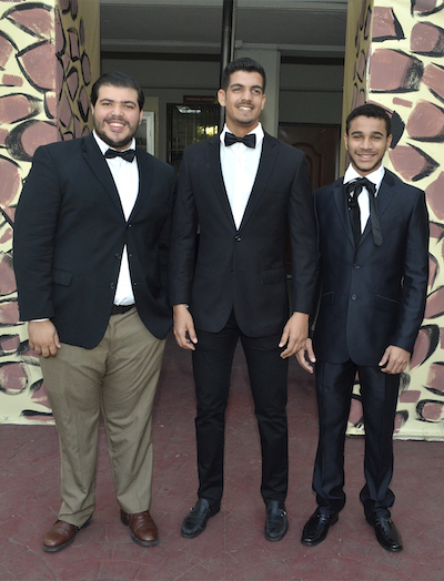 Caonabo Almonte, (Francisco del Rosario Sánchez) Ramón Alcántara (Juan Pablo Duarte) y Eliezer Pichardo (Ramón Matías Mella)