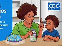 Esta temporada festiva, guarda los medicamentos fuera del alcance y de la vista de los niños